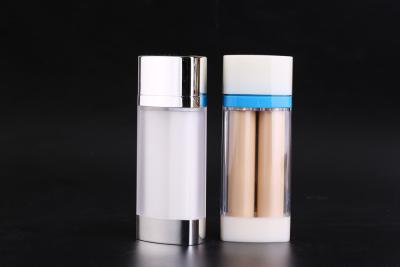 China UKMS11 15ml+15ml Double inner bottle airless PMMA  luxury Cosmetic bottle for sale