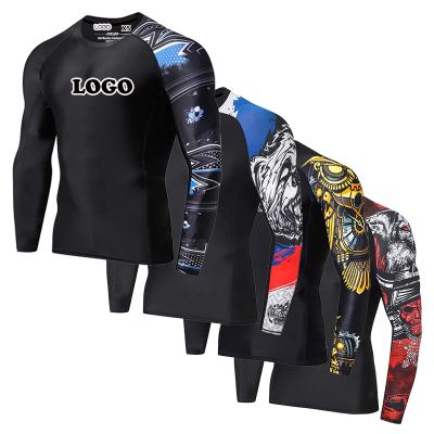 China Compression Sun UV Protection UPF 50+ Skins Long Sleeves Rash Guard Shirt For Men Bjj for sale