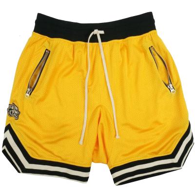 China Custom Logo Soft Workout Basketball Training Sporty Anti-Wrinkle Shorts Mesh Shorts With Pockets for sale