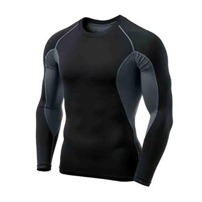 China Antibacterial Men's Compression Crewneck Shirt Baselayer Long Sleeve Sportswear OEM Activewear Top for sale