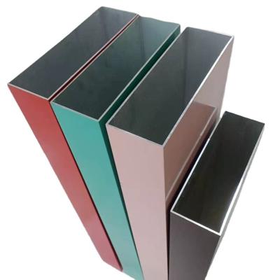 China Industry Factory Supply Wood Grain Profile Aluminum Power Square Cladding Aluminum Tube for sale