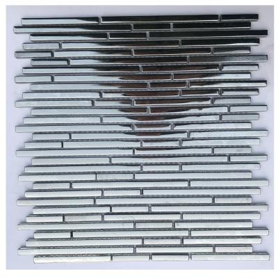 China Decorative Strip Tile Glass Mosaic Square for sale