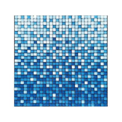 China 10mm Blue Glass Pool Mosaic Tile Square for sale