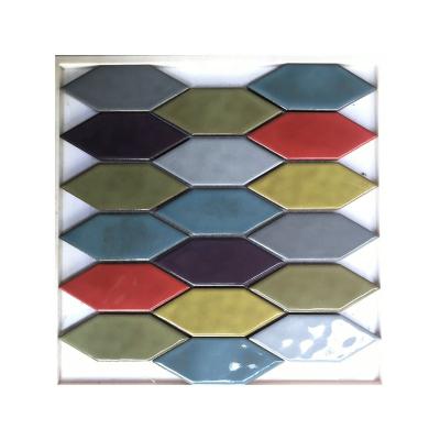 China Rust Hexagon Modern Glazed Hexagonal Hexagonal Ceramic Mosaic Tile for sale