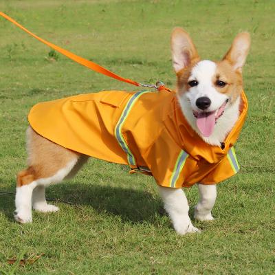 China Stocked Outdoor Dog Clothes Pet Hoodie Water Proof Reflective Brand Dog Raincoat Dog Slicker Clothing Wholesale Molding for sale