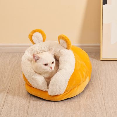 China Cute Soft Washable Cat Beds Removable Mat Sleeping Slipper Shape Indoor Pets Stored Bed in for sale