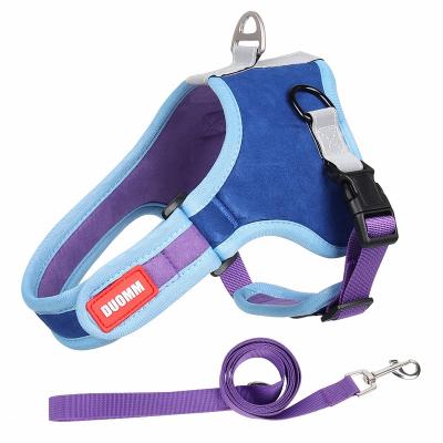 China Reflective Adjustable Reflective Step-in Puppy Harness With Padded Vest Dog Harness With Leash Set for sale