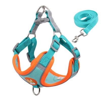 China Wholesale Reflective Comfortable Adjustable Custom Dog Leash Breathable Soft Pet Dog Harness Set for sale