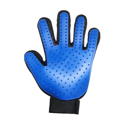 China Stocked Five Finger Design Hair Remover Glove Soft Pet Grooming Mitt Soft Deshedding Brush Gloves for sale