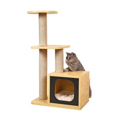 China Cat Scratching Tree wholesale viable Cat Climbing Tree sasal with the cat toy for sale