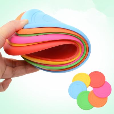 China Wholesale Rubber Toy Stocked CUSTOM LOGO Dog Flying Discs Portable Dog Flying Disc for sale