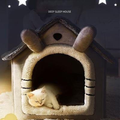 China Warm Dog Cat Nest Kitten Teddy Comfortable Sofa Cushion Pet Supplies Cat Bed Tent For Small Viable Indoor Winter Dog Room for sale