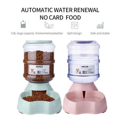 China Slow Automatic Cat And Water Dispenser Cat Water Dog Automatic Feeder And Waterer Pets Dog Bowls Slow Feeder for sale