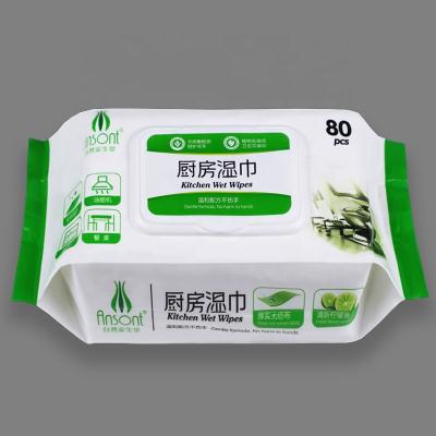 China Sustainable 80pcs Household Organic Wet Cloths Cleaning Wet Kitchen Cloth en venta