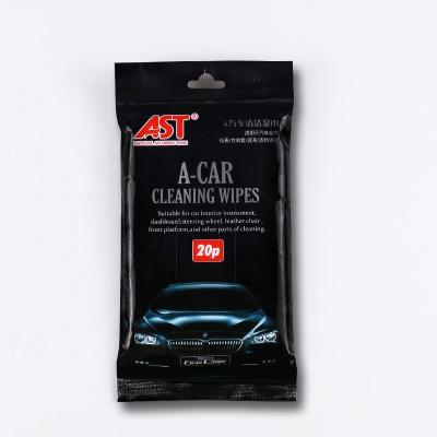 Китай 20 PCS OEM Viable Leather Car Cleaning Wet Cloth Cleaner for Dashboard and Glass продается