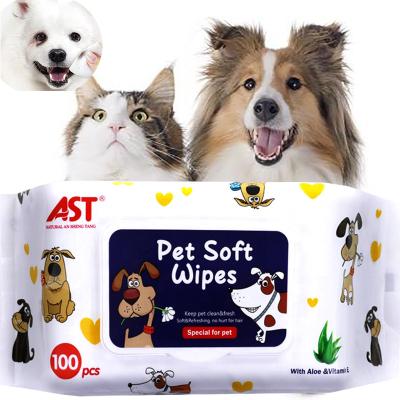 China Custom Viable Cat Dog Grooming Tissue Paw Ear Eye Donkey Cleaning Wet Tissue Pet Deodorization Tools Te koop