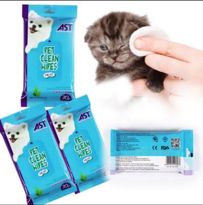 中国 Private Label Sanitizer Viable Pet Towels Antibacterial Wet Tissues For Cats And Dogs Care 販売のため