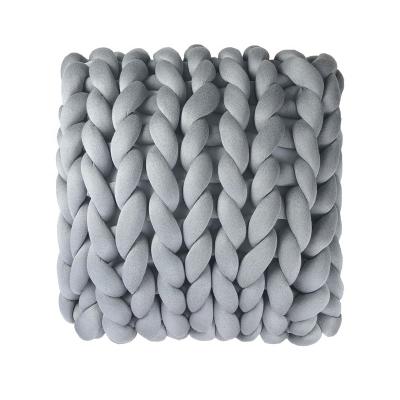 China Viable Salon Handmade Knot Knitted Chunky Tube Yarn Cushion Giant Braided for sale