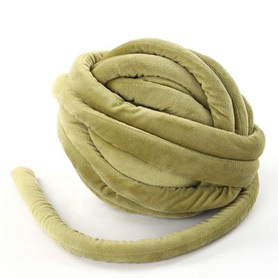 China Fashion Arm Knitting Chunky Braid Yarn 2cm Giant Velvet Tube Yarn for sale