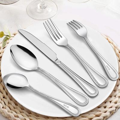 China Nordic Viable Pearl Handle 20PCS Cutlery Set 18/0 Stainless Steel Flatware Set with Dinner Fork Spoon Knife Tea Spoon Wholesale for sale