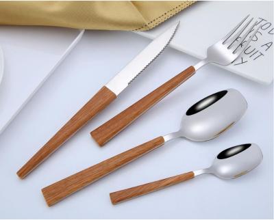 China 20pcs Top Sponsor List Sustainable Stainless Steel Cutlery Set Takeout Restaurant Stainless Steel Cutlery Set High Quality Dessert for sale