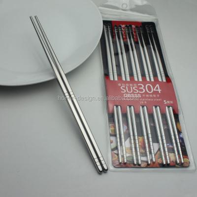 China Ss18-10 Korean Accepted Stainless Steel Chopsticks Viable Viable Customer Logo Metal Natural Color Paper, Stocked for sale