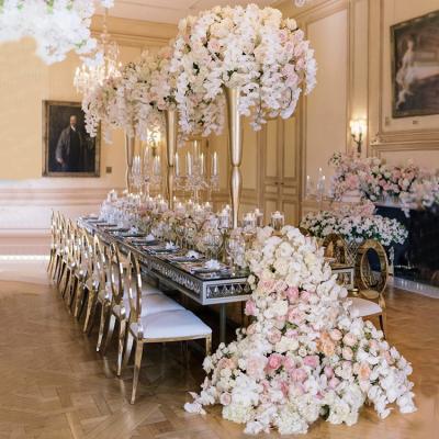 China Wedding Flower Ball Large Design Mounted Real Orchid Touch Flower Ball Arrangements Table Centerpieces for sale