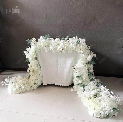 China High Quality Artificial White Silk Flower Runner MSFAME Flower Arrangements OEM Weddings for sale