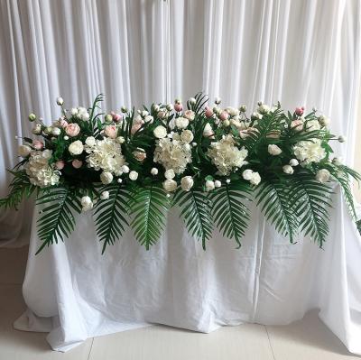 China High Quality Silk Flower Runner MSFAME Flower Layout Wedding Table Flower Runner for sale