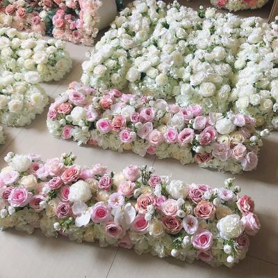 China Flower runner MSFAME wedding picture 1m long flower garland table rose flower table runner for sale