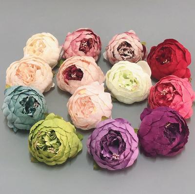 China Peony flower head artificial peony flower bouquet ornament background main wall for sale