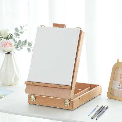 China Low Easel Painting Price Guaranteed 2021 Quality Display Luxury Artist Portable Wooden Easel Box Desktop Box for sale