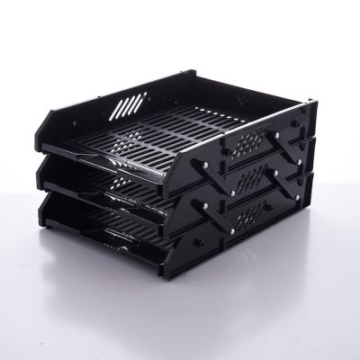 China Wholesale High Quality Desktop Plastic Organizer 3 Layer Mesh 3 Tier Document Tray File Tray for sale