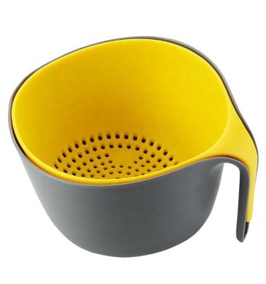 China Plastic 2 Sets Viable Vegetable Colander Colander Large And Extra Large Salad Bowl for sale