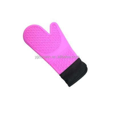 China Eco - Friendly Item B3-001 Incredible Pink Color Silicone Barbecue Gloves for sale