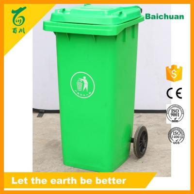 China NEW Sustainable 120 Liter Plastic Bin With Wheels Plastik Recycling for sale