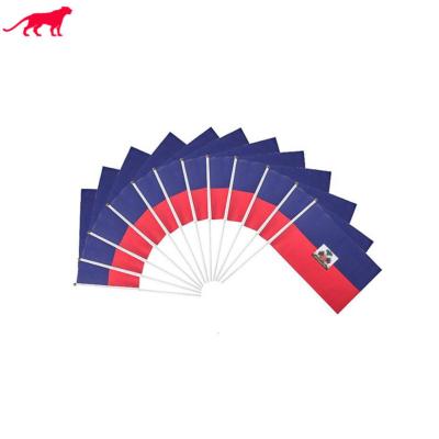 China Haiti Polyester Country Flags Hand Parade FLYING Waving Haitian Flag for sale