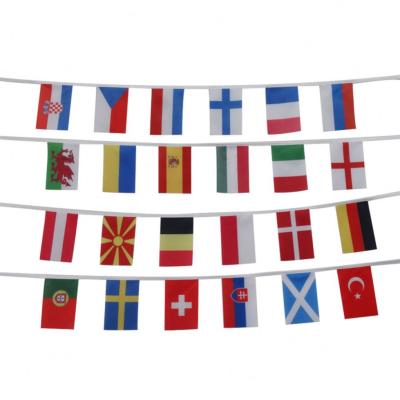 China England FLYING Silk Printing Outdoor Bouncing Flags Party String Flag For Soccer for sale