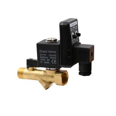 China General Compressor Electronic Brass Water Air Solenoid Valves Timer Control Automatic Drain Valve for sale