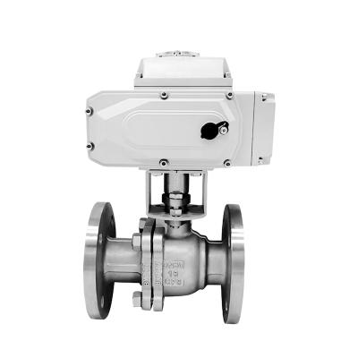 China AC110V 220V 2 Way General Valve Sanitary Flange Food Grade Motorized Ball Valve With Electric Actuator for sale