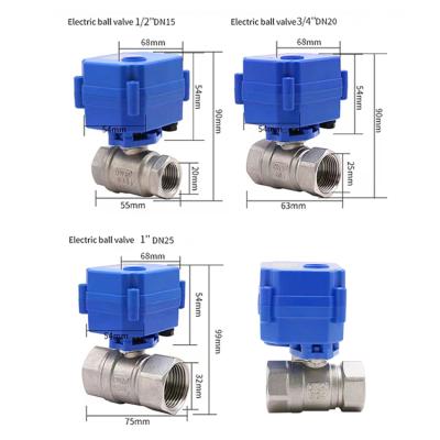 China General Stainless Steel 314 306 Miniature Electric Control 2 Way Actuated Motorized Ball Valve for sale