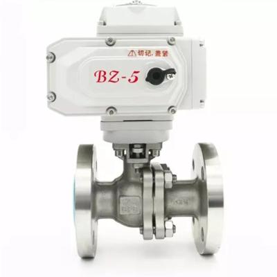 China General Stainless Steel Butterfly Flange Type 220V 24VDC Motorized Ball Valve for sale