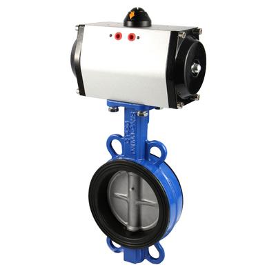 China 3 Inch General Acting Double Stainless Steel Wafer Pneumatic Butterfly Valve With Pneumatic Actuator for sale