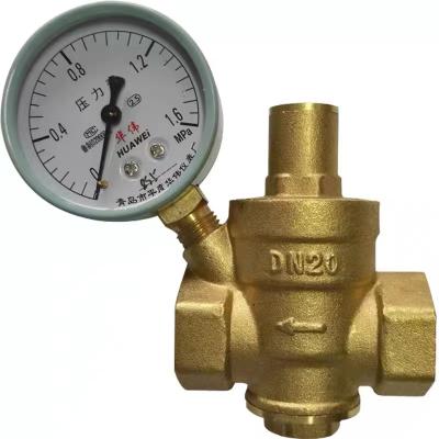 China Brass General Adjustable Water Advance Tap Regulator DN20 Pressure Reducing Valve With GRP Gauge for sale