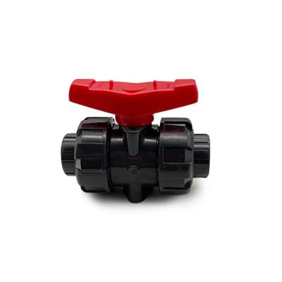 China Home Kitchen DIN Or ANSI Or JIS Standard Plastic PVC UPVC Double Union Ball Valve for sale