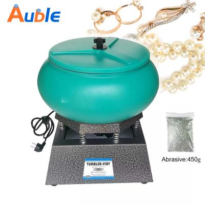 China Jewelry Polishing 17inch Large Vibration Barrel Jewelry Polisher Edge Burr Surface Cleaning Vibratory Tumbler Polishing Machine For Rock Jade Gold for sale