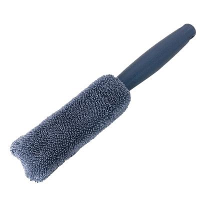 China Car Care Cleaner Car Tire Hot Selling Retailer Microfiber Car Wash Brush Handle Wheel Brush Along Rim Car Wash Brush for sale