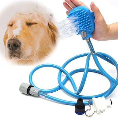 China Latest Popularity Stored Plastic Rubber Portable Dog Shower Easy Install Pet Supplies Water Spray Pet Bathing Shower for sale