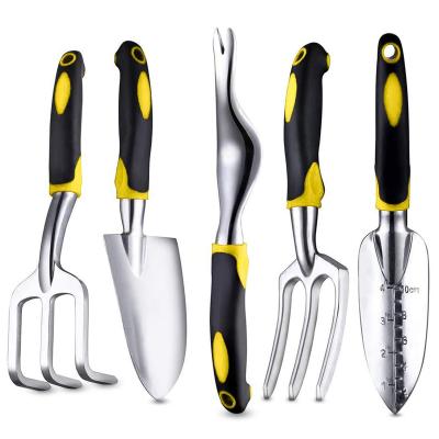 China Multifunctional Mini Hand Plant Garden Tools Kit Set For Gardening Heavy Duty Aluminum Alloy 5 PCs Garden Work for sale