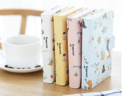 China New Eco-friendly Cute Notebook PU Leather Planner Diary Book School Office Supplies Kawaii Stationery Kids Gift for sale